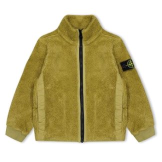 STONE ISLAND Junior Terry Fleece Kids Full Zip Fleece Tops Mustard V0034 for sale