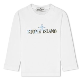 STONE ISLAND Junior Tshirt Front Logo Kids Ivory V0093  for sale