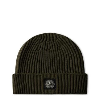 STONE ISLAND Junior Wool Beanie Unisex Beanies Mil Green V0054 for sale