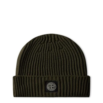 STONE ISLAND Junior Wool Beanie Unisex Beanies Mil Green V0054 for sale