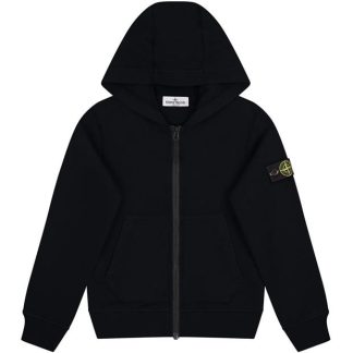 STONE ISLAND Junior Zip Sweatshirt Kids Zip Hoodies Black V0029 for sale