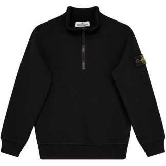 STONE ISLAND Junior quarter Zip Sweatshirt Kids 1/4 Zip Fleece Tops Nero V0029 for sale