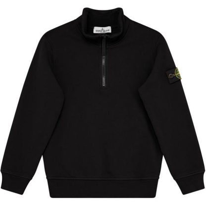 STONE ISLAND Junior quarter Zip Sweatshirt Kids 1/4 Zip Fleece Tops Nero V0029 for sale