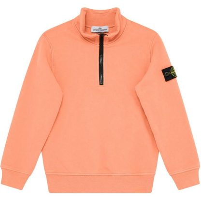 STONE ISLAND Junior quarter Zip Sweatshirt Kids 1/4 Zip Fleece Tops Salmone V0081 for sale