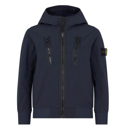 STONE ISLAND Juniors Softshell Hoodie Kids Navy V0020  for sale