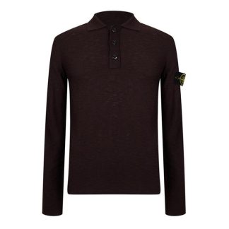 STONE ISLAND Knit Polo Shirt Men Burgundy V0011  for sale