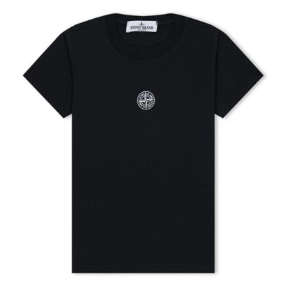 STONE ISLAND Logo Tshirt Kids Black V0029  for sale