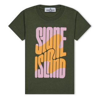 STONE ISLAND Logo Tshirt Kids Olive V0058  for sale