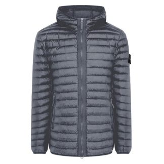 STONE ISLAND Loom Woven Jacket Hooded Men Puffer Jackets - Lightweight Piombo V0062 for sale