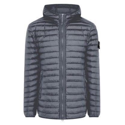 STONE ISLAND Loom Woven Jacket Hooded Men Puffer Jackets - Lightweight Piombo V0062 for sale