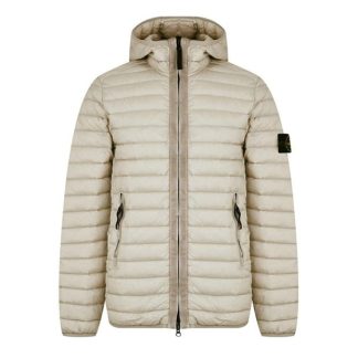 STONE ISLAND Loom Woven Jacket Hooded Men Puffer Jackets - Lightweight Stucco V0097 for sale