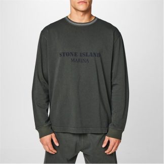 STONE ISLAND MARINA Long Sleeved T-Shirt Men Long Sleeve T-Shirts Antracite V0165 for sale