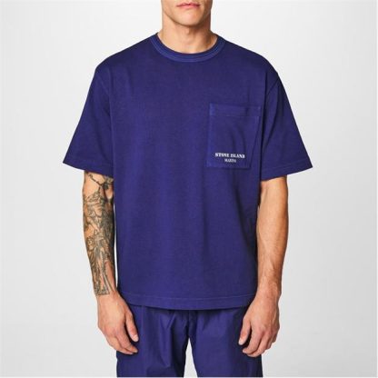 STONE ISLAND MARINA Marina Tshirt Men Regular Fit T-Shirts Royal V0127 for sale