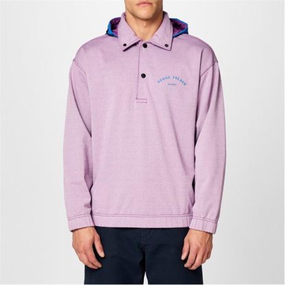 STONE ISLAND MARINA Polo Hooded Sweatshirt Men OTH Hoodies Magenta V0045 for sale