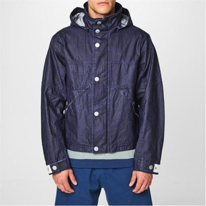 STONE ISLAND MARINA Raw Plated Linen Jacket Men Parka Jackets Royal V0027 for sale