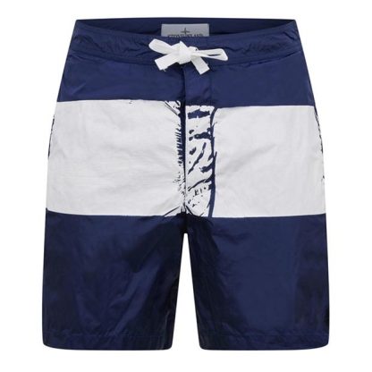 STONE ISLAND MARINA Striped Swimming Trunks Men Royal V0027  for sale