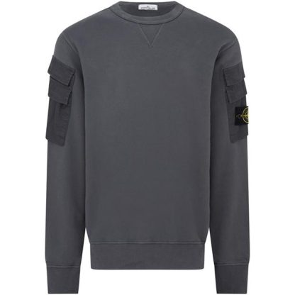 STONE ISLAND Mixed Fabric Fleece Men Piombo V0062  for sale