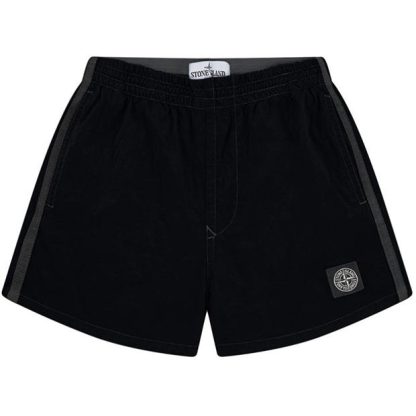 STONE ISLAND Nylon Metal Swimshorts Kids Swim Shorts Black V0029 for sale