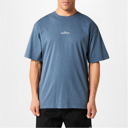 STONE ISLAND Paint 1 Short Sleeved T Shirt Men Regular Fit T-Shirts Avio V0024 for sale