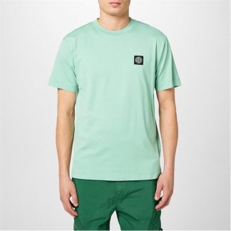 STONE ISLAND Patch Logo T Shirt Men Regular Fit T-Shirts V Chiaro V0052 for sale