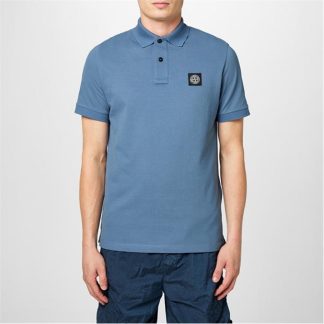 STONE ISLAND Plain Polo T-Shirt Men Short Sleeve Polos Avio V0024 for sale