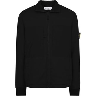 STONE ISLAND Plated Terry Zip Through Men Full Zip Fleece Tops Nero V0029 for sale