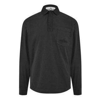 STONE ISLAND Polo Long Sleeve Men Regular Fit T-Shirts Charcoal V0065 for sale