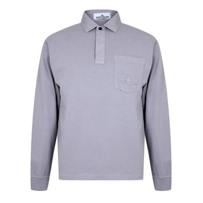 STONE ISLAND Polo Long Sleeve Men Regular Fit T-Shirts Dust V0064 for sale