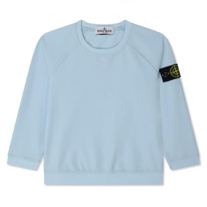 STONE ISLAND Raglan Canvas Sweatshirt Kids Crew Sweaters Cielo V0041 for sale