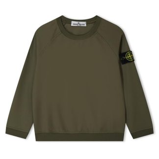 STONE ISLAND Raglan Canvas Sweatshirt Kids Crew Sweaters Vrd Mltre V0054 for sale