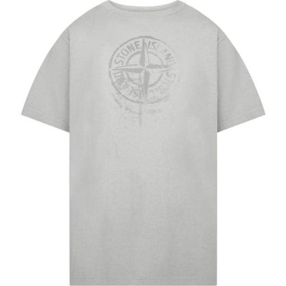 STONE ISLAND Reflective Short Sleeve T Shirt Men Regular Fit T-Shirts Bianco V0001 for sale