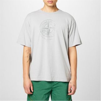 STONE ISLAND Reflective Short Sleeve T Shirt Men Regular Fit T-Shirts Polvere V0064 for sale