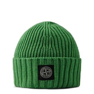 STONE ISLAND Rib-Knit Compass Beanie Boys Unisex Beanies Green V0050 for sale