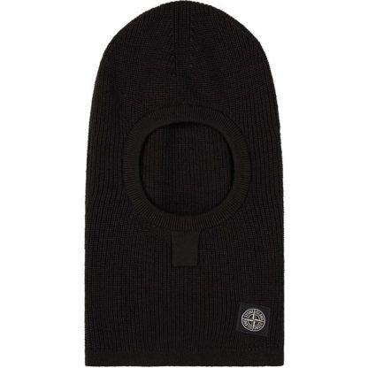 STONE ISLAND Rib Wool Balaclava Unisex Balaclavas Nero V0029 for sale