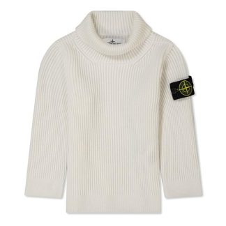 STONE ISLAND Ribbed Knit Jumper Kids Nat White V0099  for sale