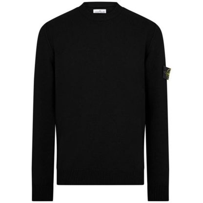 STONE ISLAND Ribbed Knit Men Jumpers Nero A0029 for sale