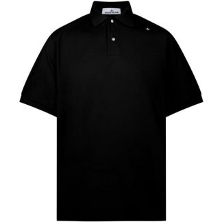 STONE ISLAND Short Sleeve Polo Shirt. Men Short Sleeve Polos Nero V0029 for sale