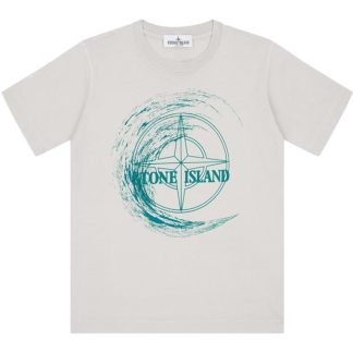 STONE ISLAND Short Sleeves Cotton Jersey Junior Kids Regular Fit T-Shirts Bianco V0001 for sale