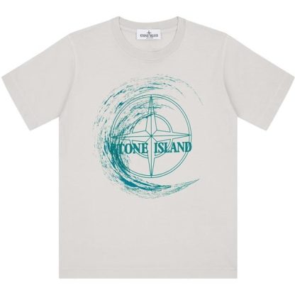 STONE ISLAND Short Sleeves Cotton Jersey Junior Kids Regular Fit T-Shirts Bianco V0001 for sale