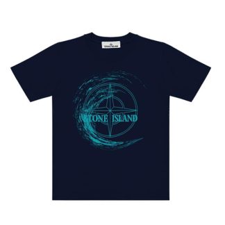 STONE ISLAND Short Sleeves Cotton Jersey Junior Kids Regular Fit T-Shirts Navy V0020 for sale