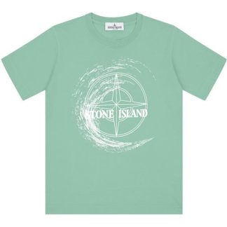 STONE ISLAND Short Sleeves Cotton Jersey Junior Kids Regular Fit T-Shirts Vd Chro V0052 for sale