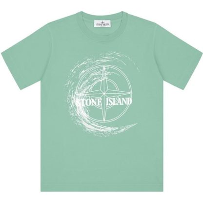 STONE ISLAND Short Sleeves Cotton Jersey Junior Kids Regular Fit T-Shirts Vd Chro V0052 for sale