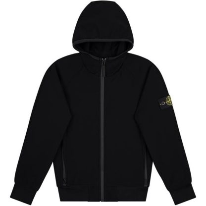 STONE ISLAND Softshell Hoodie Junior Kids Softshell Jackets Black V0029 for sale