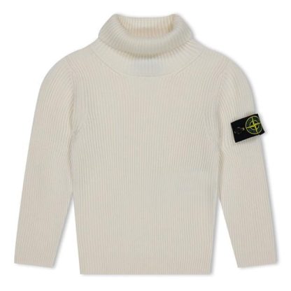 STONE ISLAND Stone Badge Arm Knit Jn34 Kids Jumpers Avorio V0093 for sale