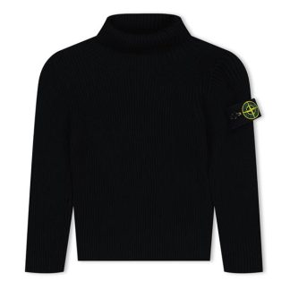 STONE ISLAND Stone Badge Arm Knit Jn34 Kids Jumpers Black V0029 for sale