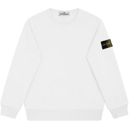 STONE ISLAND Stone Badge Crew Hw Jn44 Kids Crew Sweaters White V0001 for sale