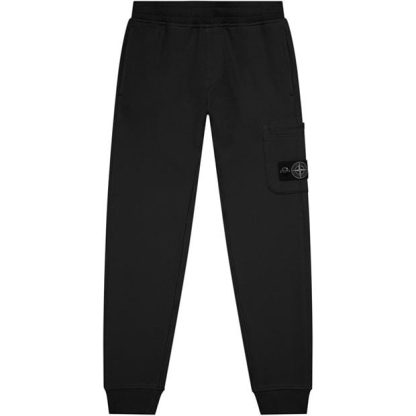 STONE ISLAND Stone Badge Jog HW Jn44 Kids Closed Hem Fleece Jogging Bottoms Black V0029 for sale