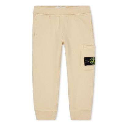 STONE ISLAND Stone Badge Jog HW Jn44 Kids Closed Hem Fleece Jogging Bottoms Nat Beige V0091 for sale