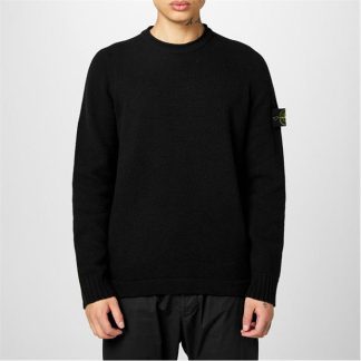 STONE ISLAND Stone Badge Knit Sn44 Men Knitted Tops Black V0029 for sale