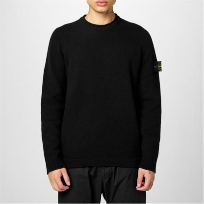 STONE ISLAND Stone Badge Knit Sn44 Men Knitted Tops Black V0029 for sale